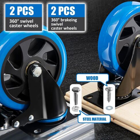 Swivel Caster Wheels Set of 4,5 Inch Casters Wheels for Carts Heavy Duty,Locking Caster Wheels for Furniture and Workbench. in Saudi Arabia