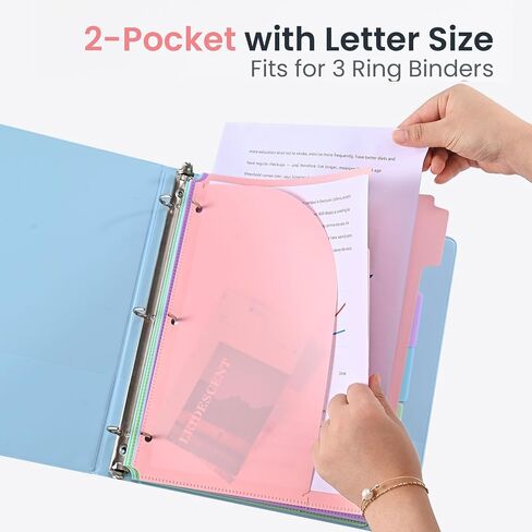 5 Tabs Dividers with Pockets for 3 Ring Binder, 5 Counts Binder Dividers Index for US Letter Size, Binder Dividers with Tabs for School Office Organization(XY026) (1) in Saudi Arabia