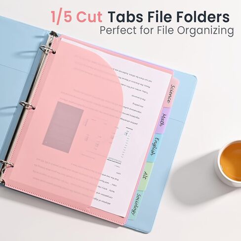5 Tabs Dividers with Pockets for 3 Ring Binder, 5 Counts Binder Dividers Index for US Letter Size, Binder Dividers with Tabs for School Office Organization(XY026) (1) in Saudi Arabia
