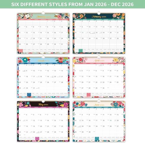 2026 Calendar - 2026 Wall Calendar, Jan 2026 - Dec 2026, 2026 Wall Calendar 12 Month, 15" x 11.5", Twin-Wire Binding, Julian Dates, Large Block, Notes, To-do List, Thick Paper, Perfect for Organizing - Floral in Saudi Arabia