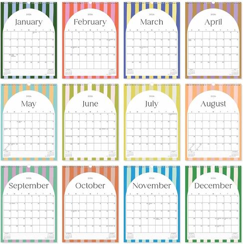S & O Palm Beach Arc Wall Calendar من يوليو 2025 -Dec 2026 - تقويم شهري للدموع - 18 شهرًا مخطط الجدار الأكاديمي - منظم معلق لتتبع الذكرى السنوية والمواعيد - 14.2 "× 10.5" في in Saudi Arabia