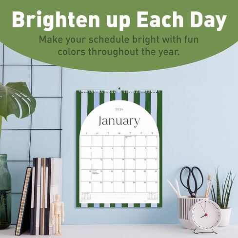 S & O Palm Beach Arc Wall Calendar من يوليو 2025 -Dec 2026 - تقويم شهري للدموع - 18 شهرًا مخطط الجدار الأكاديمي - منظم معلق لتتبع الذكرى السنوية والمواعيد - 14.2 "× 10.5" في in Saudi Arabia