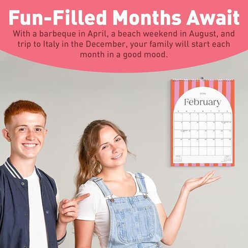 S & O Palm Beach Arc Wall Calendar من يوليو 2025 -Dec 2026 - تقويم شهري للدموع - 18 شهرًا مخطط الجدار الأكاديمي - منظم معلق لتتبع الذكرى السنوية والمواعيد - 14.2 "× 10.5" في in Saudi Arabia