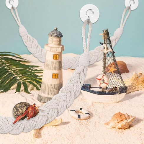 2PCS Hermit Crab Climbing Toys Hermit Crab Accessories Climbing Rope with 4 Hooks Hermit Crabs Habitat Decor for Leopard Gecko Lizards Geckos Snakes Tree Frog in Saudi Arabia