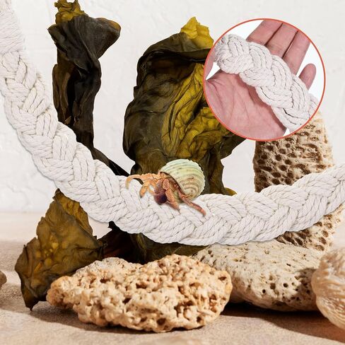 2PCS Hermit Crab Climbing Toys Hermit Crab Accessories Climbing Rope with 4 Hooks Hermit Crabs Habitat Decor for Leopard Gecko Lizards Geckos Snakes Tree Frog in Saudi Arabia