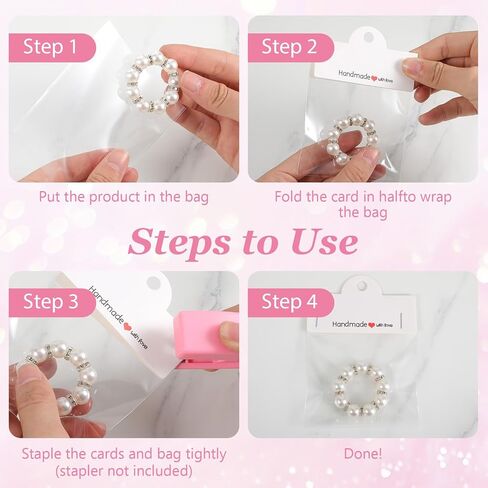 100 PCS عبوة للأعمال التجارية الصغيرة ، بطاقات عرض سوار مع أكياس واضحة لتغليف المجوهرات لبيع حزمة الحزمة المجوهر in Kuwait