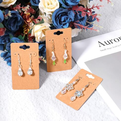 100 PCS Card Card حامل بطاقات عرض قرط مع 6 ثقوب 3.5 "× 2" العلامات الورقية فارغة عبوات DIY أقراط صنع لوازم لبيع الأقراط المعلقة الحرف البيع بالتجزئة in Kuwait