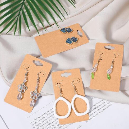 100 PCS Card Card حامل بطاقات عرض قرط مع 6 ثقوب 3.5 "× 2" العلامات الورقية فارغة عبوات DIY أقراط صنع لوازم لبيع الأقراط المعلقة الحرف البيع بالتجزئة in Kuwait