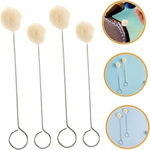 CIIEEEO 60pcs أداة Daubers مع مقبض معدني للتنظيف الدقيق للأثاث والسيارات الداخلية قضيبًا ناعمًا لصياغة مشاريع الصباغة والأعمال الجلدية in Kuwait