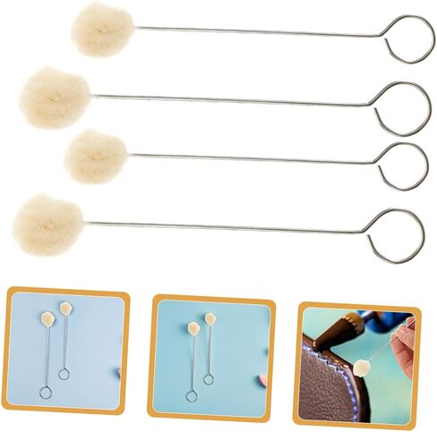 CIIEEEO 60pcs أداة Daubers مع مقبض معدني للتنظيف الدقيق للأثاث والسيارات الداخلية قضيبًا ناعمًا لصياغة مشاريع الصباغة والأعمال الجلدية in Kuwait