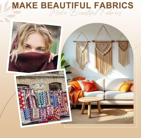 Threlaco 12 Inch Weaving Rigid Heddle Loom Kit Multi Craft Wooden Weaving Loom with Heddle Shed Stick Threads Warping Frame with Pegs and Yarn Stand for Adults Beginners Handcraft DIY Art Crafts in Saudi Arabia