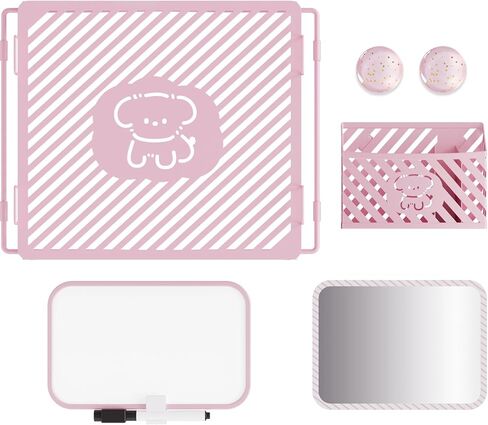 Cute Locker Accessories with Locker Shelf, Magnetic Mirror, Magnetic Pen Holder, Magnetic Small Whiteboard, Back to School Essentials Locker Decorations, 7 Piece Locker Organizer, Pink in Saudi Arabia