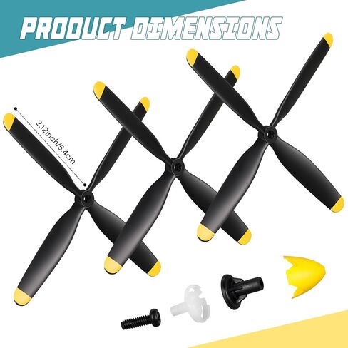 6 Sets Spare Rc Plane Propellers Compatible with 500mm P51 Rc Plane 4 Channel Remote Control Airplane P51 with Propeller Savers Adapter, Yellow Nose in Saudi Arabia