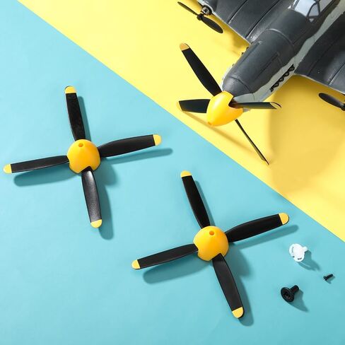 6 Sets Spare Rc Plane Propellers Compatible with 500mm P51 Rc Plane 4 Channel Remote Control Airplane P51 with Propeller Savers Adapter, Yellow Nose in Saudi Arabia