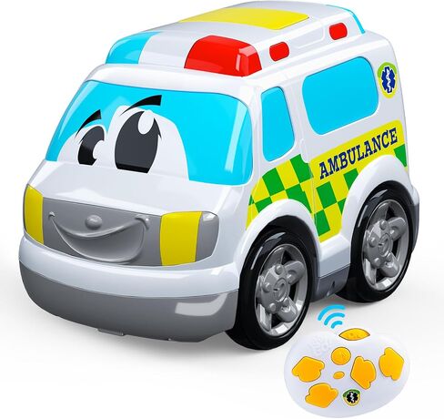 Remote Control Car, 2.4G Cartoon Emergency Vehicle, RC Fire Truck Engine Toys with Lights & Music, Birthday Gifts for Toddlers, Kids, Boys & Girls 1-5 Years Old (Red) in Kuwait