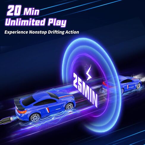 سيارة Mini RC Drift Car 1:64 ، سيارة التحكم عن بُعد مع مصابيح LED وأنماط سرعتين ، 2.4 جيجا هرتز تثير ألعاب RC مع 4 عقبات ومسار حصيرة ، هدية هواية للأطفال والكبار ، الأسود in Kuwait