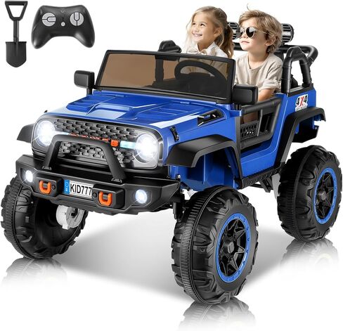 Hikole 24 Volt Ride على سيارة مع التحكم عن بعد ، 2WD/4WD Switchable 2 مقاعد XL سيارة كهربائية للأطفال مع مقعد عريض 20 بوصة ، وعجلات طاقة 4x100W عجلات 24 فولت للفتيات مع الموسيقى - اللون الوردي - الوردي in Kuwait