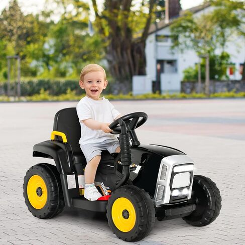 GLACER Kids Ride on Tractor with Trailer, 12V Battery Powered Electric Car w/Remote Control, 3-Gear-Shift, LED Lights, Music & USB, Ride on Toy Ground Loader (Green) in Saudi Arabia