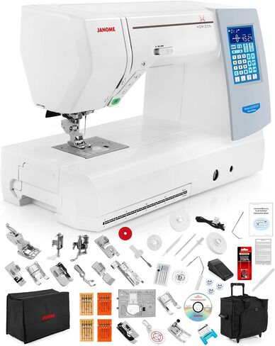 Janome Memory Craft Horizon 8200 QCP Special Edition Computerized Sewing Machine w/Black Roller Accessory Trolley Case + Semi-Hard Cover + Much More! in Saudi Arabia