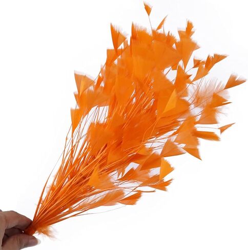 Handmade Natural Turkey Feather Flower Mount Bouquet Faux Flowers Millinery Goose Feathers for Hat Making Fascinators Decoration 1 Piece (Orange) in Kuwait