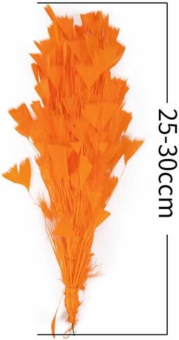 Handmade Natural Turkey Feather Flower Mount Bouquet Faux Flowers Millinery Goose Feathers for Hat Making Fascinators Decoration 1 Piece (Orange) in Kuwait