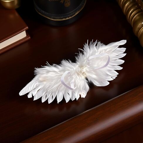 1 Pc White Mini Black and White Angel Feather Wings Doll Feather Wings Photography Props with Elastic Straps for DIY Crafts Clothes Sewing Decoration Supplies (White) in Saudi Arabia