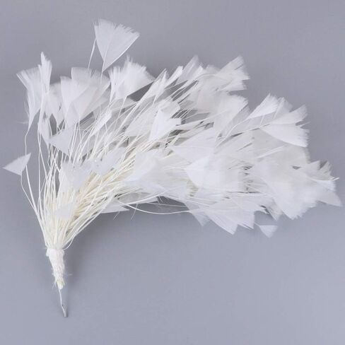 Handmade Natural Turkey Feather Flower Mount Bouquet Faux Flowers Millinery Goose Feathers for Hat Making Fascinators Decoration 1 Piece (Orange) in Kuwait