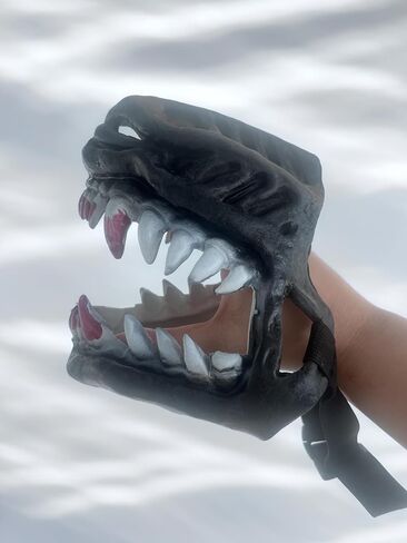 Scary Dog Muzzle for Halloween - Latex Animal Costume Mask with Lifelike Teeth; Hilarious Pet Muzzle Accessory; Adjustable Breathable Face Cover in Saudi Arabia