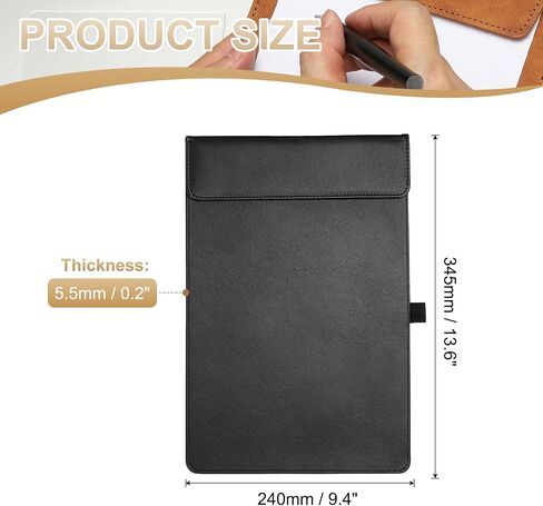 Patikil A4 Size Size Pu Leather Claefboard ، 9.5 "x13.5" أعمال مغناطيسية للأعمال مع مجلد المكاتب منظم حامل القلم 2 ، الأزرق in Kuwait