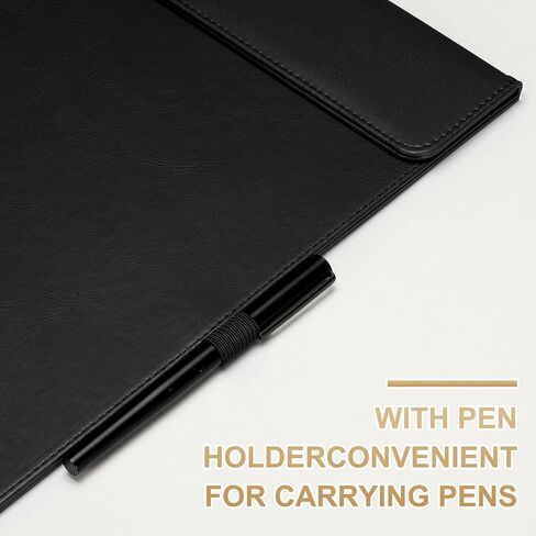 Patikil A4 Size Size Pu Leather Claefboard ، 9.5 "x13.5" أعمال مغناطيسية للأعمال مع مجلد المكاتب منظم حامل القلم 2 ، الأزرق in Kuwait
