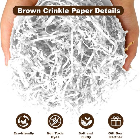 Dayacoco 2LB White Crinkle Cut Paper Shred Filler, Shredded Confetti Paper for Basket Filler, Gift Wrapping, Basket Filling for Birthdays, Weddings, Anniversaries in Kuwait