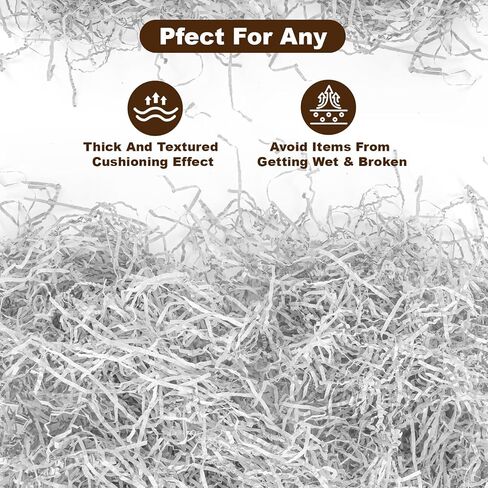 Dayacoco 2LB White Crinkle Cut Paper Shred Filler, Shredded Confetti Paper for Basket Filler, Gift Wrapping, Basket Filling for Birthdays, Weddings, Anniversaries in Kuwait
