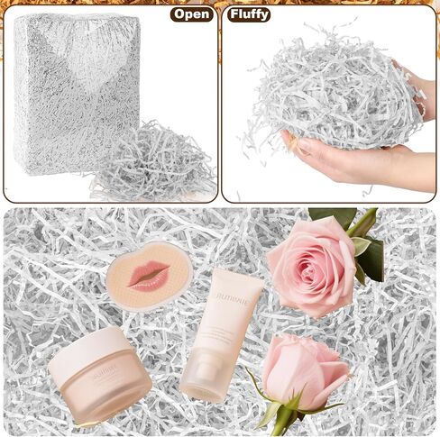 Dayacoco 2LB White Crinkle Cut Paper Shred Filler, Shredded Confetti Paper for Basket Filler, Gift Wrapping, Basket Filling for Birthdays, Weddings, Anniversaries in Kuwait