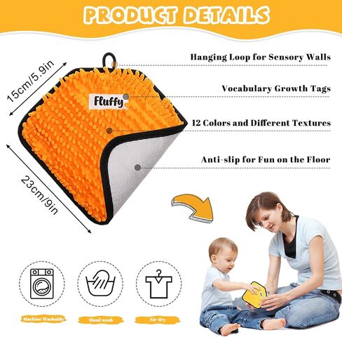12 Labeled Sensory Mats, Assorted Textured Sensory Tiles Heart Shape Sensory Wall for Autistic Children, Early Sensory Exercise, Tactile Play, Fidgeting Activity (9 * 6 Inch) in Saudi Arabia