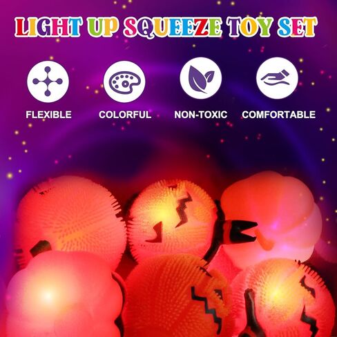 6 PCS Halloween Light-Up Toys-LED وميض ألعاب حسية شائكة للأطفال المصابين بالتوحد ولعب الإجهاد الممتع لجميع الأعمار بما في ذلك Ghost & Pumpkin Toys in Kuwait