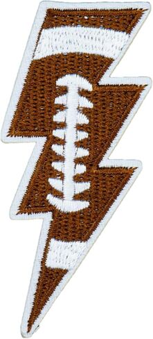 Football Iron On Patches, Sports Team Embroidered Appliques, Lightning Bolt Iron On Patches for Clothes, Clothing, Jackets, Backpacks, Vest, Jeans, Hats & Caps. in Saudi Arabia
