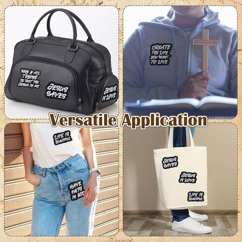 Lyrow 30 Pcs Christian Iron on Patches 2.76 Inch Bible Verse Embroidered Hat Patches Bulk Motivational Religious Sew on Applique for Clothes Jacket Backpacks DIY Accessories in Saudi Arabia