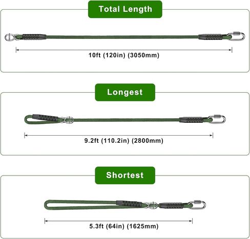 SELEWARE 10FT TREE TREE TREE SWAND ROPE LOPE LOPE LOPHING KIT TILL - FAST و EARY تثبيت لكرسي الأرجوحة ، أرجوحة الإطارات - ملحقات ملعب داخلي/خارجي - أخضر ، حزمة واحدة in Kuwait