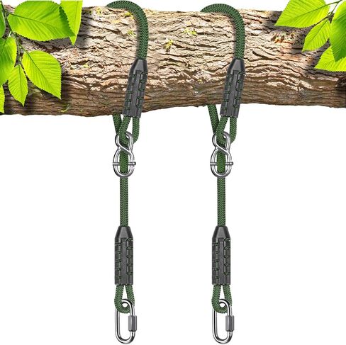 SELEWARE 10FT TREE TREE TREE SWAND ROPE LOPE LOPE LOPHING KIT TILL - FAST و EARY تثبيت لكرسي الأرجوحة ، أرجوحة الإطارات - ملحقات ملعب داخلي/خارجي - أخضر ، حزمة واحدة in Kuwait