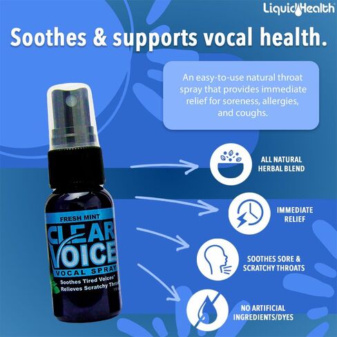 LIQUIDHEALTH Clear Voice Vocal Spray, Strawberry Lemonade (3pack) in Saudi Arabia