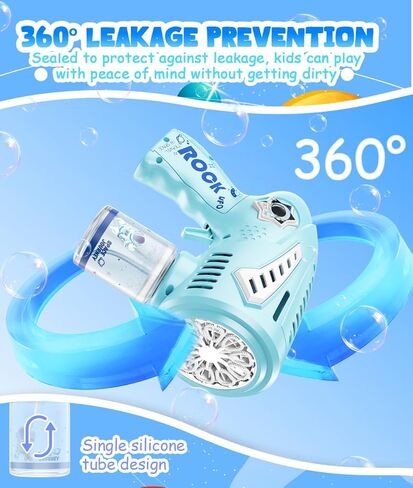 Bubble Gun-USB-C Machine قابلة لإعادة الشحن مع تصميم الفقاعات ذات الحجم الأكبر وضوء LED-Toys Gifts أفكار العمر 3-15 لصالح Boys Girls Party Fairst Easter in Kuwait