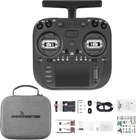 RADIOMASTER TX15 MAX V5.0 16CH 2.4G RC Transmitter- ELRS ، 3.5 "IPS Touchscreen ، Ag02 CNC Hall Gimbals ، Gyro & MIC المدمج ، يدعم Opentx/Edgetx ، Mode 2 for FPV (TX15 Max- الذهب المنقذ) in Kuwait