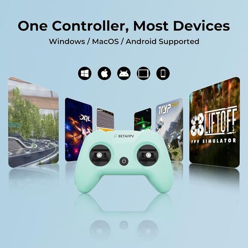 Betafpv Literadio 2 Sim Drone Flight Simulator Controller للتدريب على الطيارين المبتدئين في FPV ، ودعم معظم منصات الأنظمة مثل DRL/Uncrashed/Velocidrone/Phoenix RC/Tryp/Aerofly RC 8 - Mode 2/Blue in Kuwait