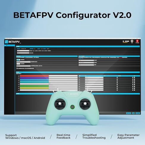 Betafpv Literadio 2 Sim Drone Flight Simulator Controller للتدريب على الطيارين المبتدئين في FPV ، ودعم معظم منصات الأنظمة مثل DRL/Uncrashed/Velocidrone/Phoenix RC/Tryp/Aerofly RC 8 - Mode 2/Blue in Kuwait