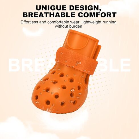 Dog Shoes Non-Slip Waterproof Sandals for Hot Pavement Winter, Breathable Perforated Boots (Red, Size 3: (1.77’’x1.57'')(L*W)(L)) in Kuwait