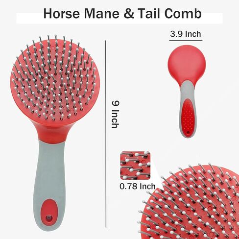 فرش الحصان Mane & Tail Combs Horse Shedding Brush Grooming Tool للكلاب ذات الشعر الطويل (الأسود) in Kuwait