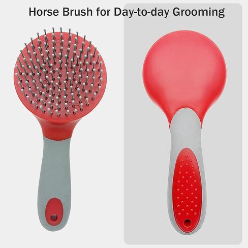 فرش الحصان Mane & Tail Combs Horse Shedding Brush Grooming Tool للكلاب ذات الشعر الطويل (الأسود) in Kuwait