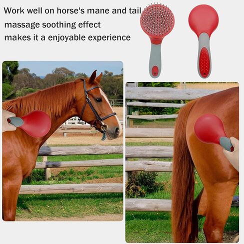 فرش الحصان Mane & Tail Combs Horse Shedding Brush Grooming Tool للكلاب ذات الشعر الطويل (الأسود) in Kuwait