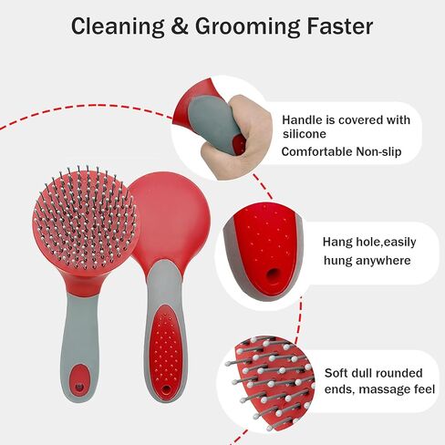فرش الحصان Mane & Tail Combs Horse Shedding Brush Grooming Tool للكلاب ذات الشعر الطويل (الأسود) in Kuwait