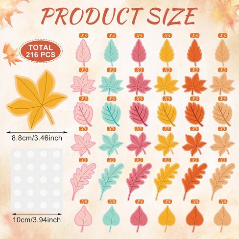 Ireer 108 PCS Leaves Actouts Boho Autumn Paper Clatouts Classroom Bulletin Decorations Pastel Autumn Die Cut for Advition in Saudi Arabia